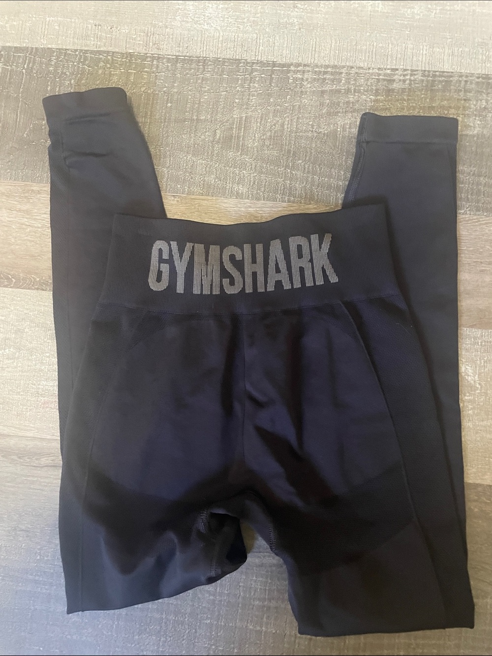 Gymshark Kids Black Seamless Leggings with Logo Waistband